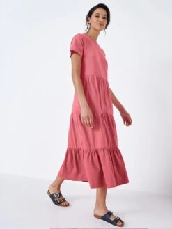 Crew Clothing Vera Jersey Dress - Pink