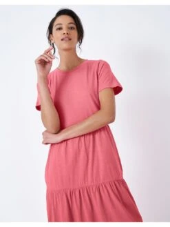 Crew Clothing Vera Jersey Dress - Pink -Modish Muse VJ2LK SQ3 0000000063 PINK MDo