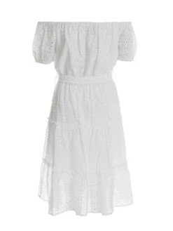 Quiz Broderie Bardot Mini Dress - White -Modish Muse VJ93K SQ5 0000000013 WHITE MDd1