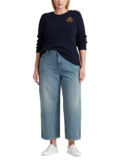 Lauren By Ralph Lauren Curve Montiva-Long Sleeve-Pullover - Lauren Navy -Modish Muse VJEGD SQ3 0000000048 NAVY MDo