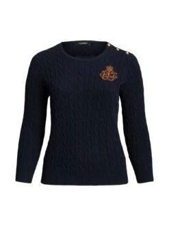 Lauren By Ralph Lauren Curve Montiva-Long Sleeve-Pullover - Lauren Navy -Modish Muse VJEGD SQ4 0000000048 NAVY MDd