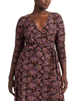 Lauren By Ralph Lauren Curve - Carlyna-3/4 Sleeve-Day Dress - Multi
