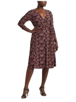 Lauren By Ralph Lauren Curve - Carlyna-3/4 Sleeve-Day Dress - Multi -Modish Muse VJEXQ SQ3 0000000029 MULTI MDo