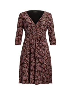 Lauren By Ralph Lauren Curve - Carlyna-3/4 Sleeve-Day Dress - Multi -Modish Muse VJEXQ SQ4 0000000029 MULTI MDd