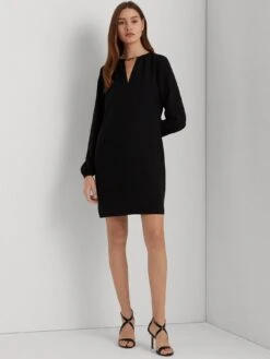 Lauren By Ralph Lauren Botley-long Sleeve-day Dress - Black -Modish Muse VJF3U SQ3 0000000004 BLACK MDo