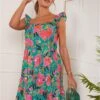 Chi Chi London Ruffle Sleeve Floral Mini Dress In Green -Modish Muse VJN6S SQ1 0000000047 GREEN MDf