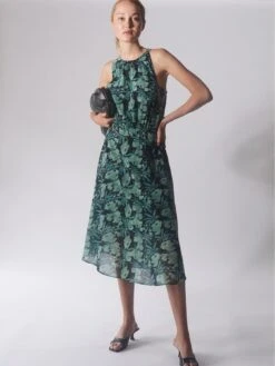 Religion Halterneck Destiny Midi Dress - Green