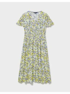 Crew Clothing Eden Midi Dress - Yellow -Modish Muse VKBIY SQ3 0000000076 YELLOW MDo