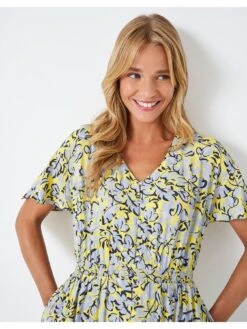 Crew Clothing Eden Midi Dress - Yellow -Modish Muse VKBIY SQ5 0000000076 YELLOW MDd1