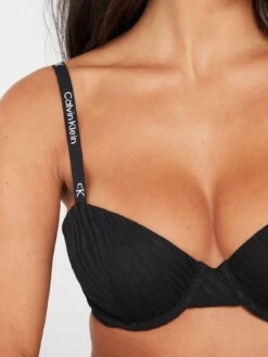 Calvin Klein 1996 Animal Lacell Balconette Bra - Black -Modish Muse VKHNY SQ4 0000000004 BLACK MDd