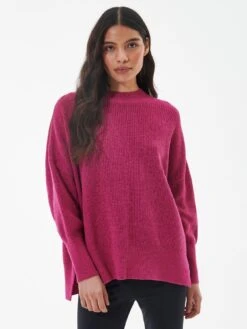 Barbour International Benson Knitted Jumper - Fuchsia Pink