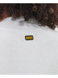 Barbour International Enfield Button Detail Knitted Jumper - Off White -Modish Muse VL0P0 SQ5 0000000013 WHITE MDd1