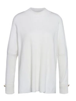 Barbour International Enfield Button Detail Knitted Jumper - Off White -Modish Muse VL0P0 SQ6 0000000013 WHITE MDd2