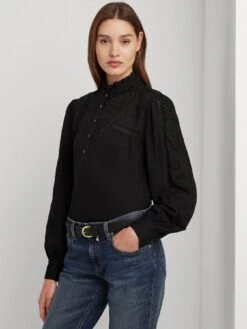 Lauren By Ralph Lauren Lavan-long Sleeve-pullover - Black