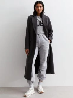 New Look Dark Grey Longline Formal Coat -Modish Muse VLEQD SQ3 0000000005 GREY MDo