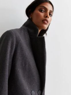 New Look Dark Grey Longline Formal Coat -Modish Muse VLEQD SQ4 0000000005 GREY MDd