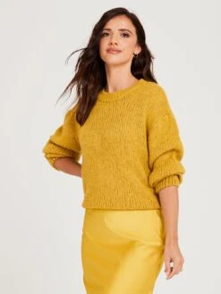 Lucy Mecklenburgh Chartreuse Knit Jumper - Chartreuse 