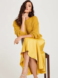 Lucy Mecklenburgh Chartreuse Knit Jumper - Chartreuse 8 Lucy Mecklenburgh Chartreuse Knit Jumper - Chartreuse -Modish Muse VLIM3 SQ4 0000000076 YELLOW MDd