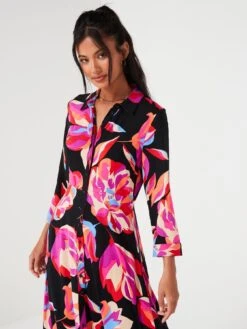 Y.A.S Savanna Printed Maxi Shirt Dress - Black -Modish Muse VLIRJ SQ4 0000000004 BLACK MDd