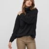 Vila Juli Rollneck Long Sleeve Knitted Jumper - Black -Modish Muse VLKH0 SQ1 0000000004 BLACK MDf