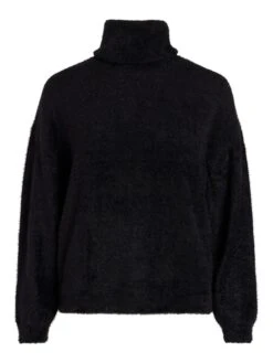 Vila Juli Rollneck Long Sleeve Knitted Jumper - Black -Modish Muse VLKH0 SQ5 0000000004 BLACK MDd1