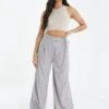 Quiz Grey High Waisted Wide Leg Trousers -Modish Muse VLY7Y SQ1 0000000005 GREY MDf