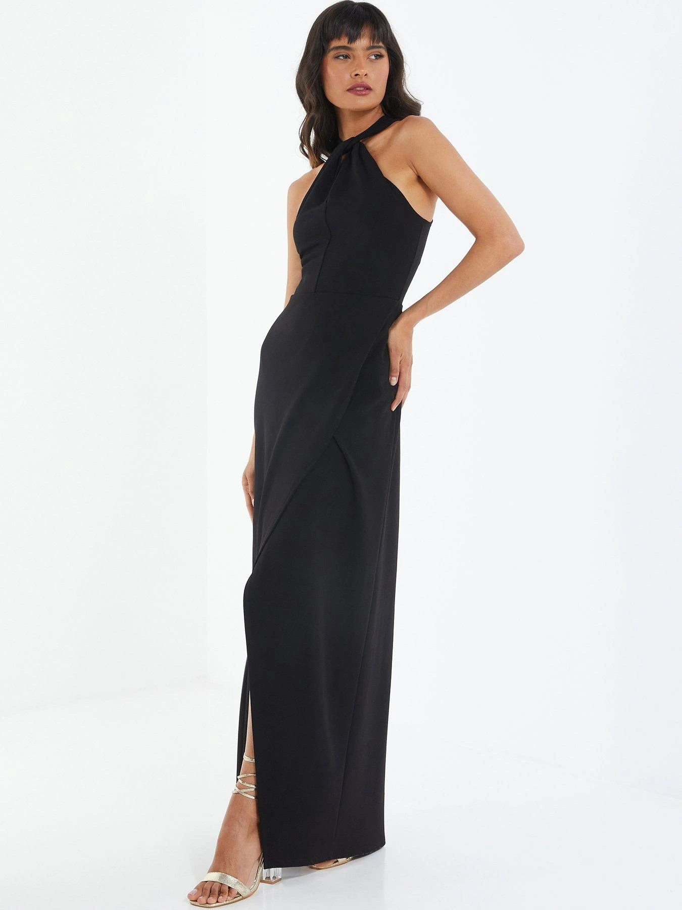 Quiz Black Cross Front Maxi Dress 5 Quiz Black Cross Front Maxi Dress - Image 3
