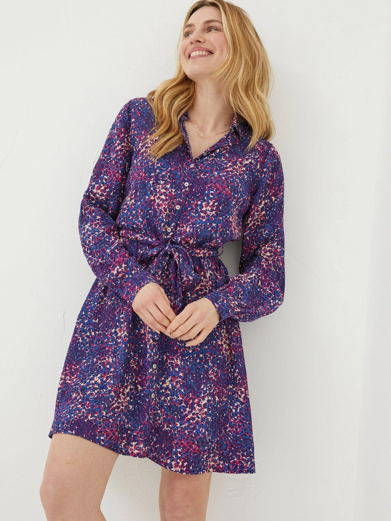 FatFace Charlie Spot Shirt Dress - Navy 3 FatFace Charlie Spot Shirt Dress - Navy