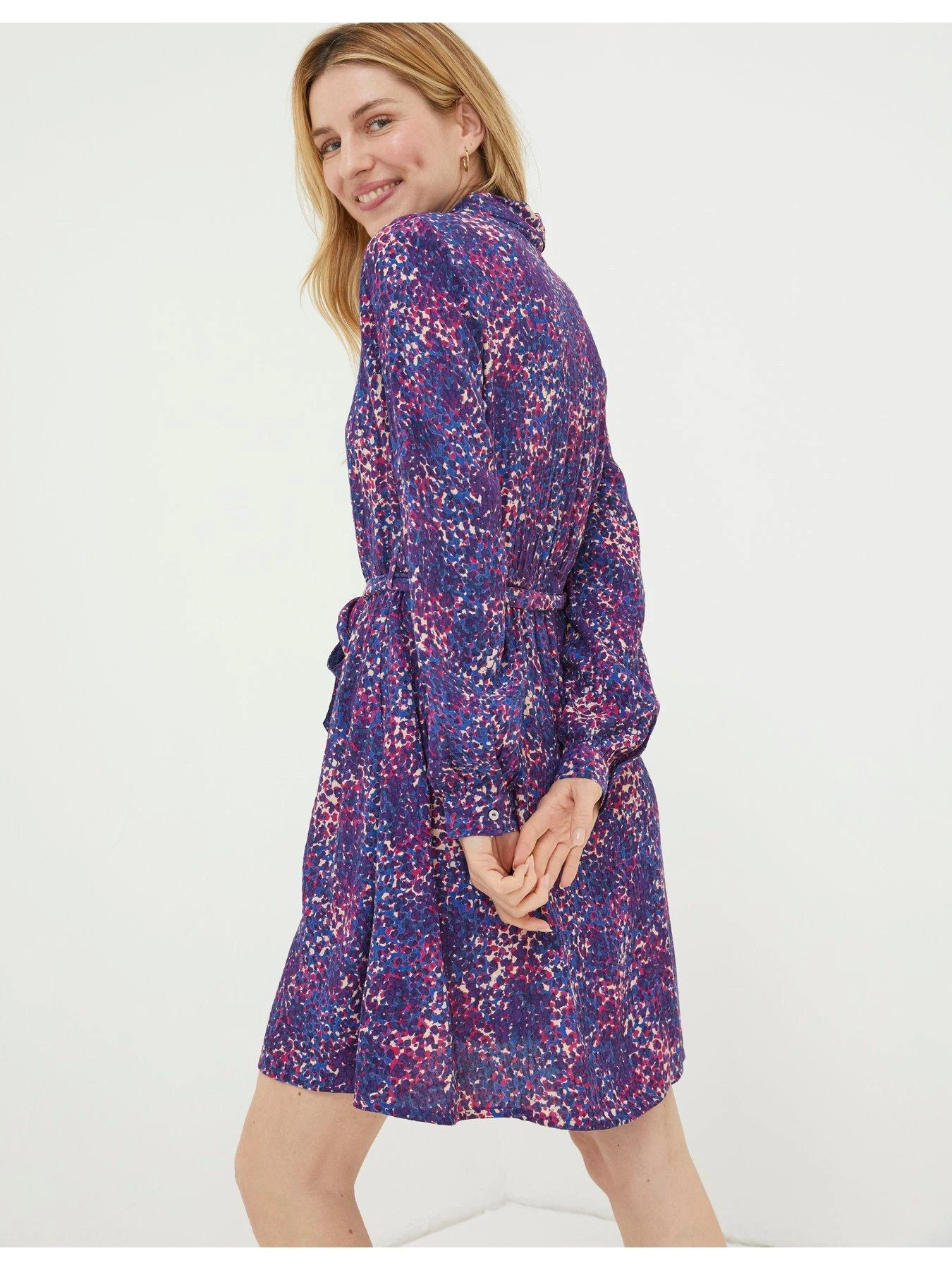 FatFace Charlie Spot Shirt Dress - Navy 4 FatFace Charlie Spot Shirt Dress - Navy - Image 2