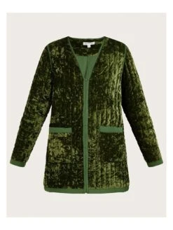 Monsoon Velvet Bed Jacket - Green -Modish Muse VM76F SQ3 0000000047 GREEN MDo