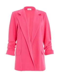 Quiz Pink Ruched Sleeve Blazer -Modish Muse VM7E2 SQ4 0000000063 PINK MDd