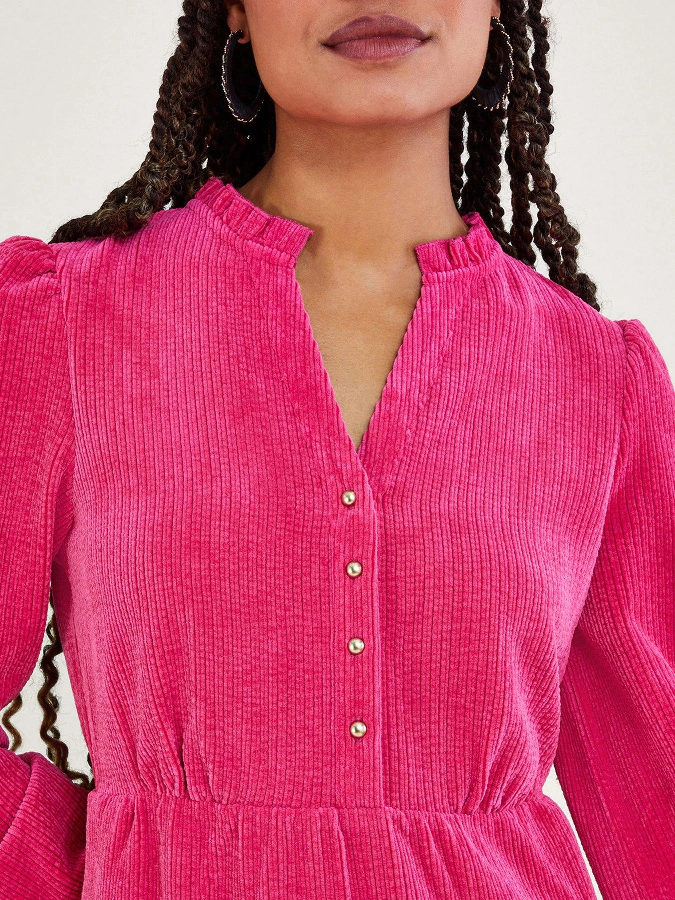 Monsoon Cord Buttoned Dress - Pink 6 Monsoon Cord Buttoned Dress - Pink - Image 4