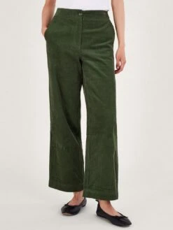 Monsoon Cord Wide Leg Suit Trousers - Green