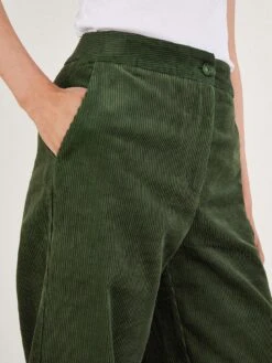 Monsoon Cord Wide Leg Suit Trousers - Green -Modish Muse VM7KJ SQ5 0000000047 GREEN MDd1