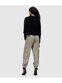 AllSaints Frieda Tencel Trousers - Washed Olive Green -Modish Muse VM9TV SQ4 0000000047 GREEN MDb