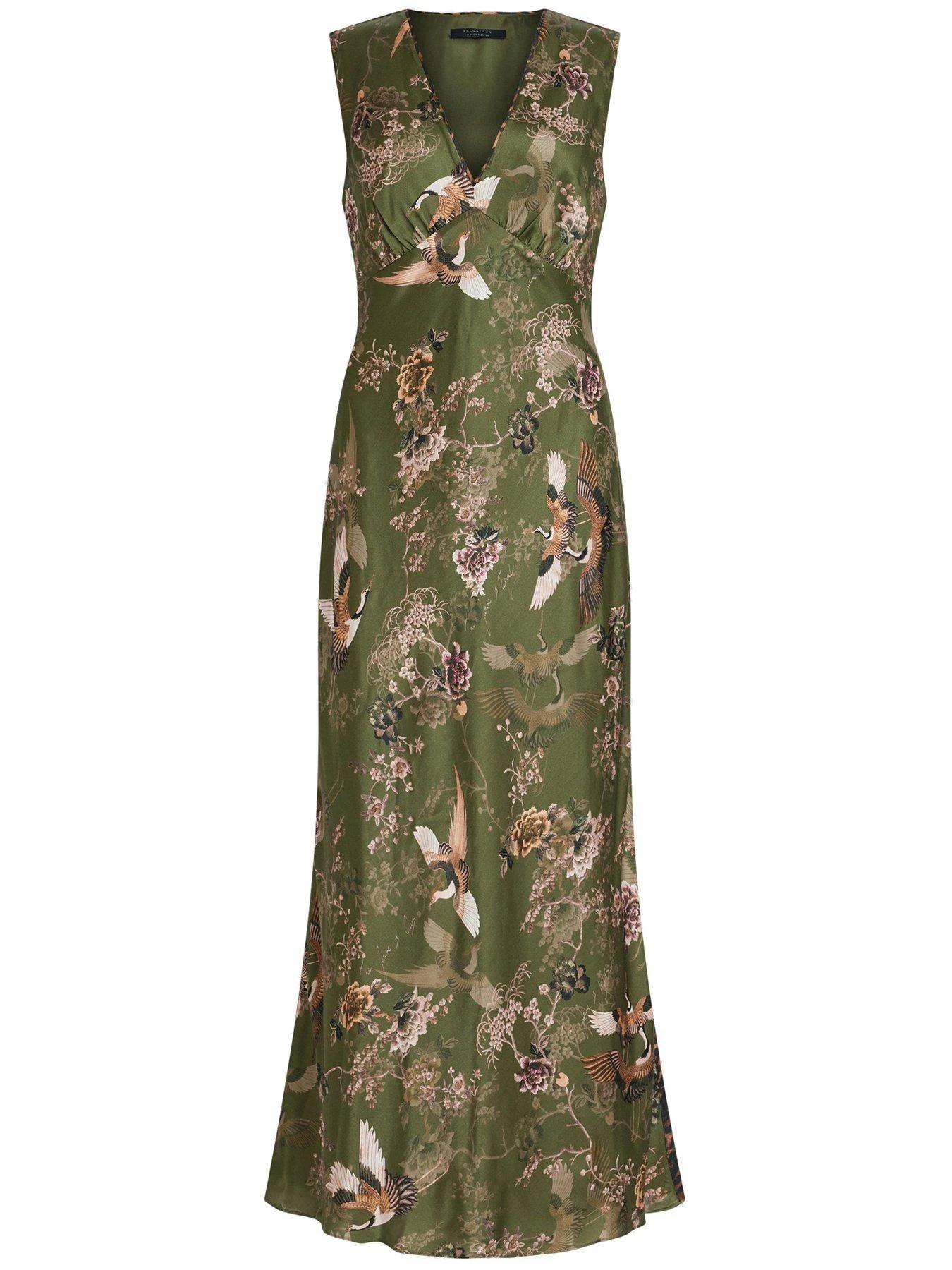 AllSaints Karla Peggy Dress - Khaki Green 5 AllSaints Karla Peggy Dress - Khaki Green - Image 3