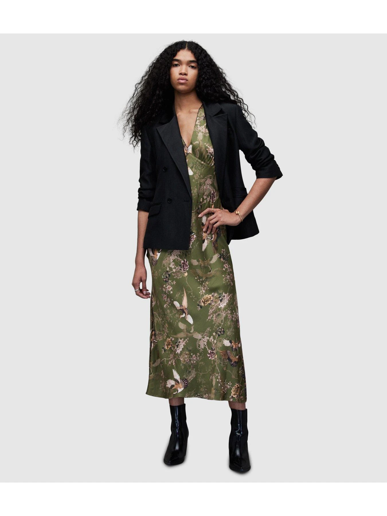 AllSaints Karla Peggy Dress - Khaki Green 7 AllSaints Karla Peggy Dress - Khaki Green - Image 5