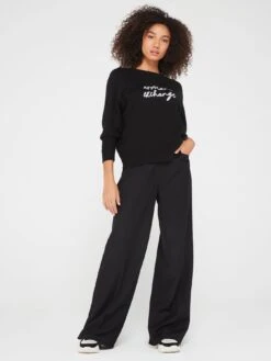 Armani Exchange Script Logo Wool Blend Jumper - Black -Modish Muse VMBRP SQ3 0000000004 BLACK MDo