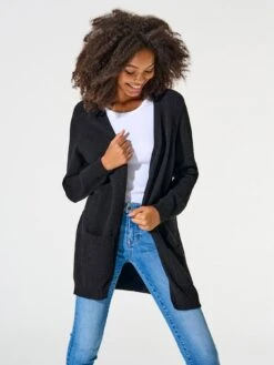 Only Lesly Open Cardigan - Black -Modish Muse VMD8V SQ6 0000000004 BLACK MDd2