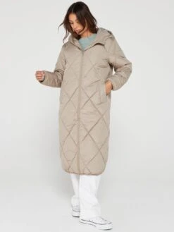 Only New Tamara Long Quilted Coat - Beige -Modish Muse VMD9B SQ3 0000000108 BEIGE MDo