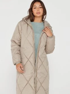 Only New Tamara Long Quilted Coat - Beige -Modish Muse VMD9B SQ4 0000000108 BEIGE MDd