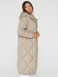 Only New Tamara Long Quilted Coat - Beige -Modish Muse VMD9B SQ5 0000000108 BEIGE MDd1