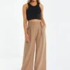 Quiz Stone High Waisted Wide Leg Trousers -Modish Muse VMLVJ SQ1 0000000003 NATURAL MDf