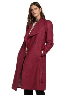 Ted Baker Roseane Wrap Coat With Shoulder Panels - Pink