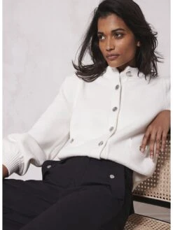 Mint Velvet Ivory Structured Cardigan -Modish Muse VMLWY SQ3 0000000013 WHITE MDo