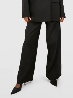 Boohoo Wide Leg Tailored Trouser - Black -Modish Muse VMZ3U SQ4 0000000004 BLACK MDd