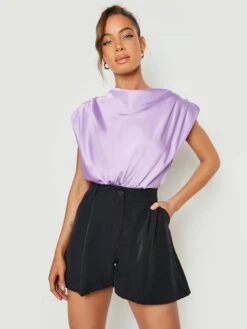 Boohoo Tailored High Waist Short - Black