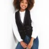 Joe Browns Very Velvet Waistcoat - Black -Modish Muse VNE66 SQ1 0000000004 BLACK MDf