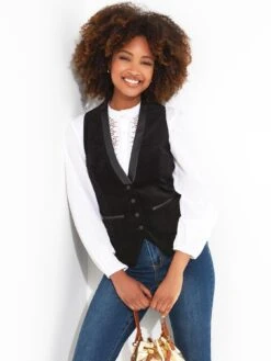 Joe Browns Very Velvet Waistcoat - Black