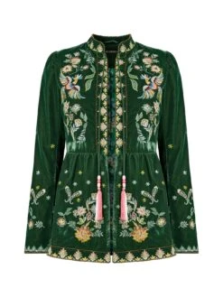 Joe Browns Embroidered Tassel Detail Boutique Jacket - Green -Modish Muse VNE6F SQ3 0000000047 GREEN MDo
